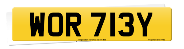 Registration number WOR 713Y